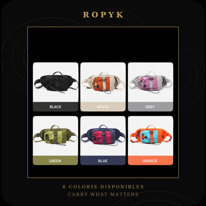 Sac bandoulière camping étanche Ropyk, les 6 coloris disponibles