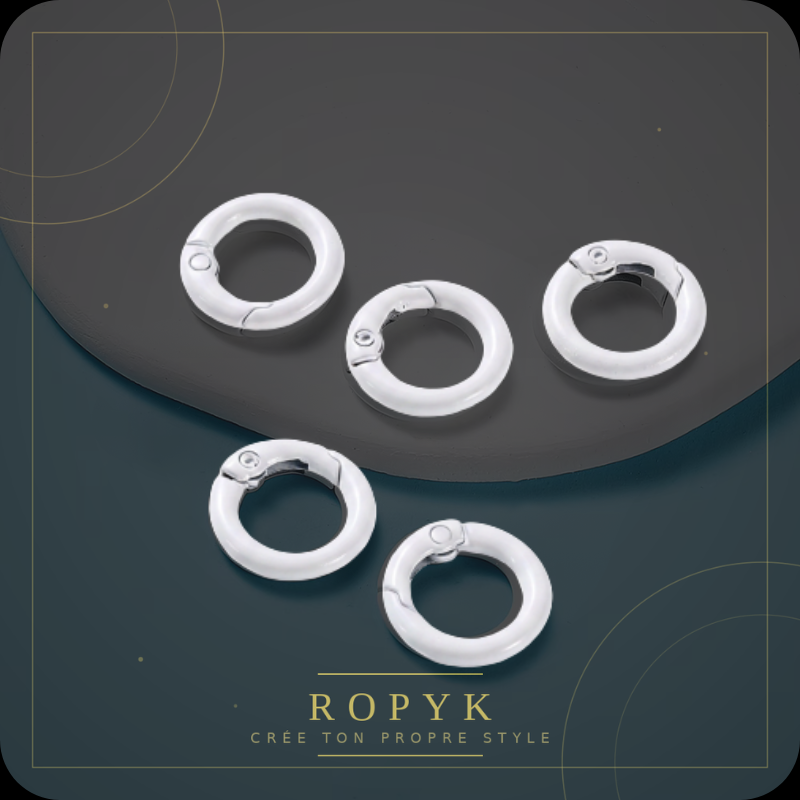 Ropyk - Anneaux Mousqueton Déco Sac (Lot de 5) - Multicolores - 41 mm