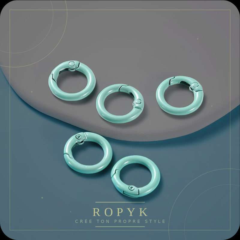 Ropyk - Anneaux Mousqueton Déco Sac (Lot de 5) - Multicolores - 41 mm