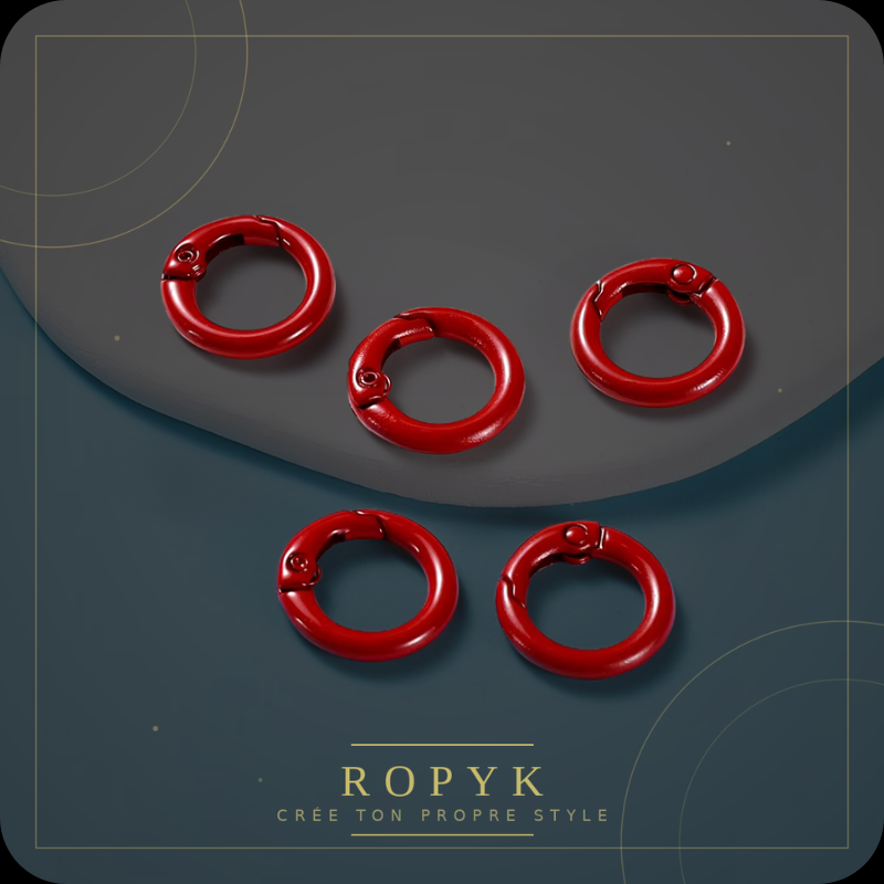Ropyk - Anneaux Mousqueton Déco Sac (Lot de 5) - Multicolores - 41 mm