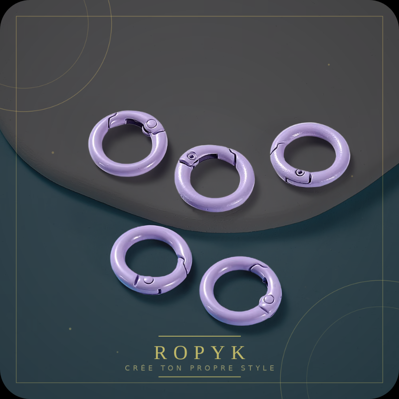 Ropyk - Anneaux Mousqueton Déco Sac (Lot de 5) - Multicolores - 41 mm