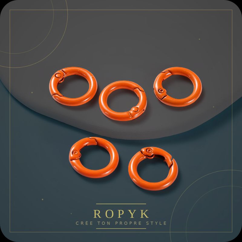 Ropyk - Anneaux Mousqueton Déco Sac (Lot de 5) - Multicolores - 41 mm
