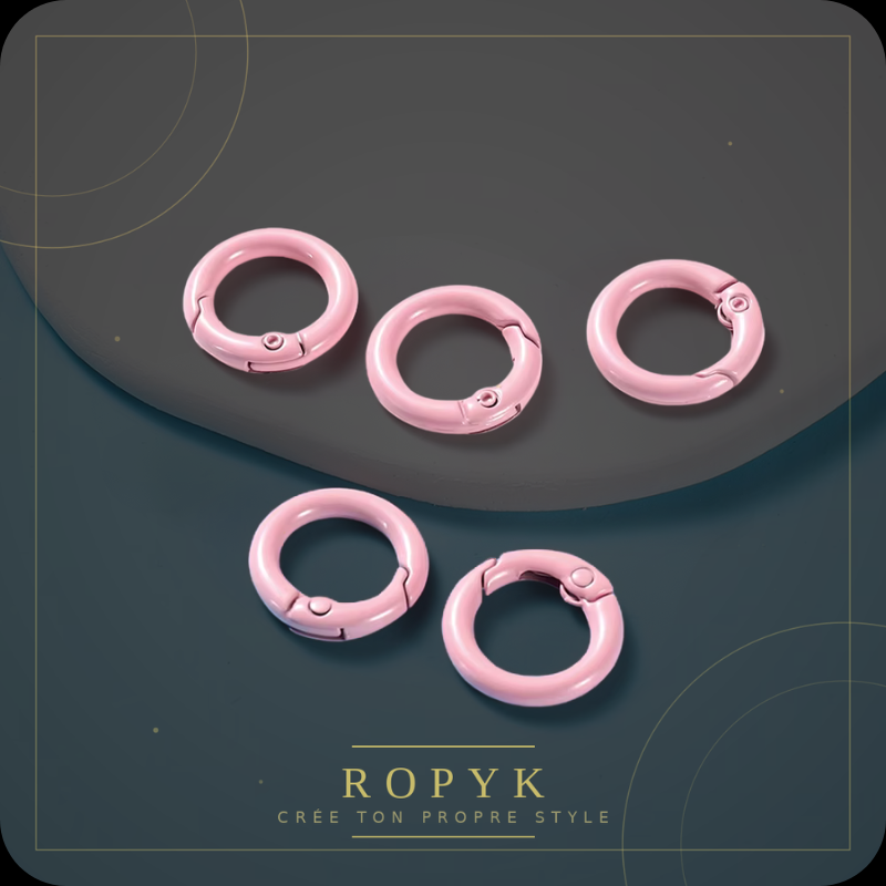 Ropyk - Anneaux Mousqueton Déco Sac (Lot de 5) - Multicolores - 41 mm
