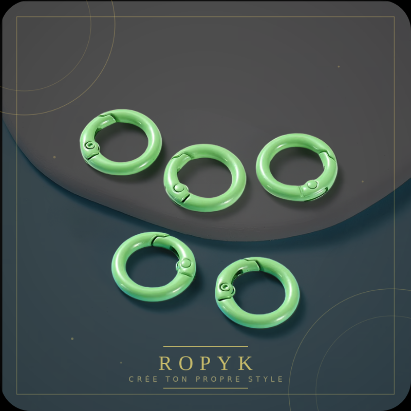 Ropyk - Anneaux Mousqueton Déco Sac (Lot de 5) - Multicolores - 41 mm