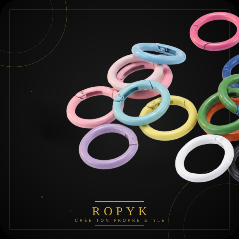 Ropyk - Anneaux Mousqueton Déco Sac (Lot de 5) - Multicolores - 41 mm