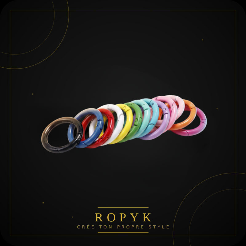 Ropyk - Anneaux Mousqueton Déco Sac (Lot de 5) - Multicolores - 41 mm