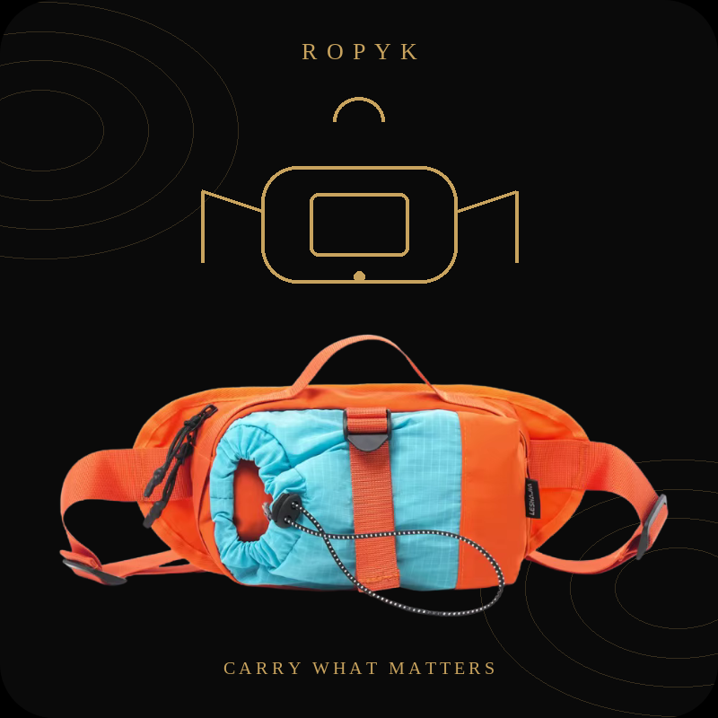 Ropyk - Sac Bandoulière Camping Étanche avec Porte-Gourde - Grande Capacité