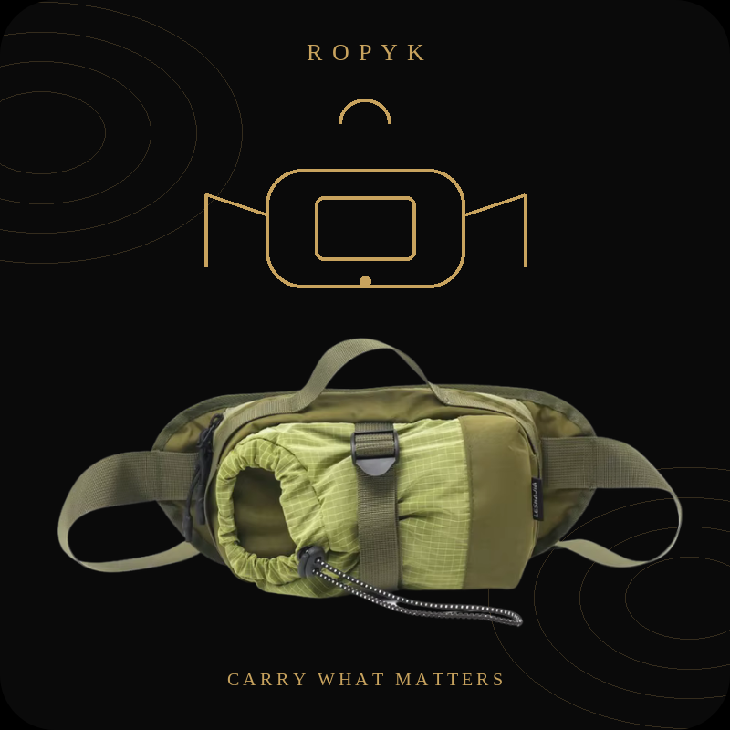 Ropyk - Sac Bandoulière Camping Étanche avec Porte-Gourde - Grande Capacité