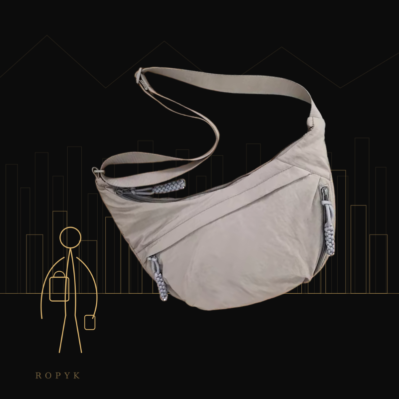Ropyk - Sac Bandoulière – Besace –  en Tissu Souple, Style Décontracté.