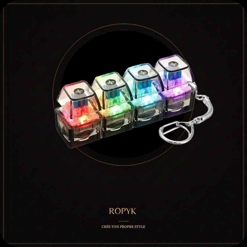 Ropyk-Le Porte-clés Clavier Cristal LED - Le Boss Final de l'Anti-Stress ✨🎹