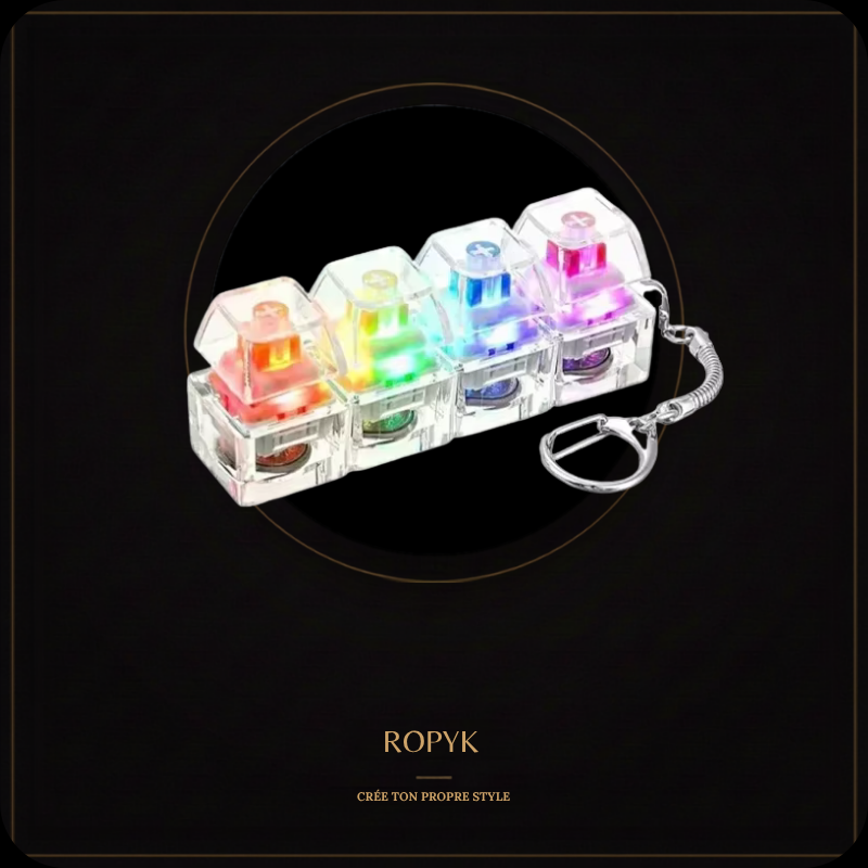 Ropyk-Le Porte-clés Clavier Cristal LED - Le Boss Final de l'Anti-Stress ✨🎹