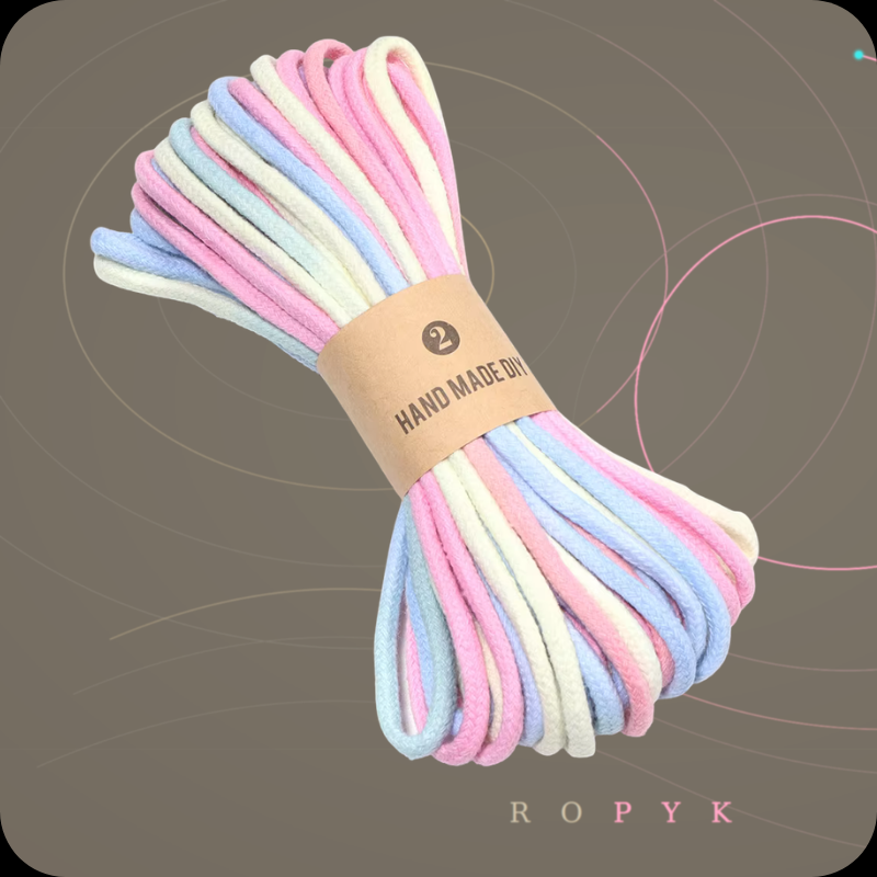 Ropyk-Corde en coton dégradé de 4mm, fil tressé artisanal de 10 yards (environ 9 mètres), idéale pour la fabrication de sacs, porte-clés, accessoires DIY et bracelets.