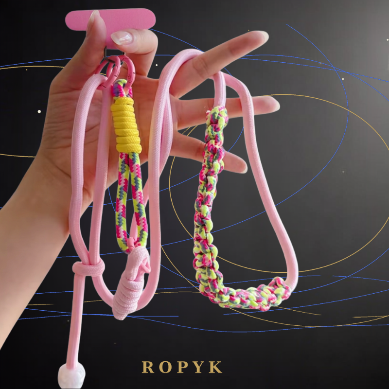 Ropyk - Lanyard Tressé Multicolore pour Téléphone – Bandoulière Réglable, Anti-Chute