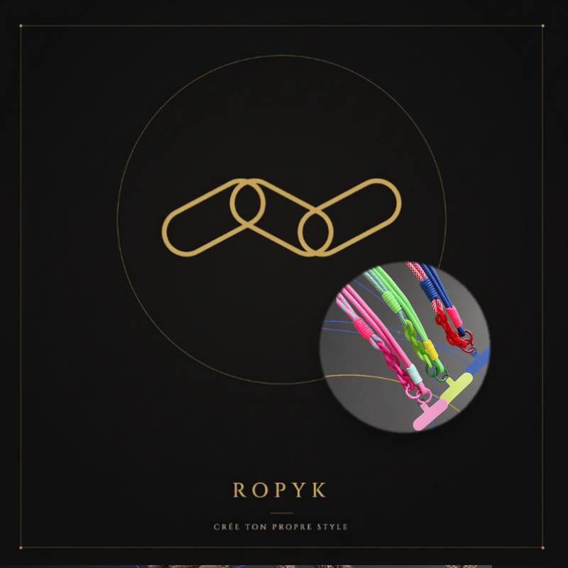 Ropyk - Lanyard Tressé Bandoulière pour Téléphone – Réglable, Style Coréen