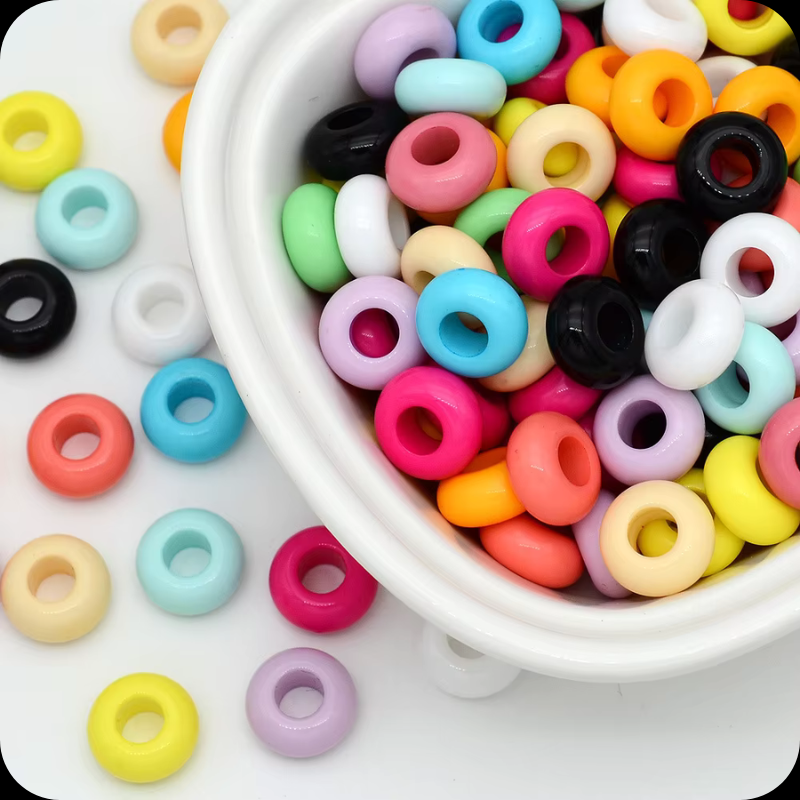 Ropyk - Perles Rondes Acrylique – Pièce DIY pour Personnaliser ton Cordon, Bracelet ou Collier.