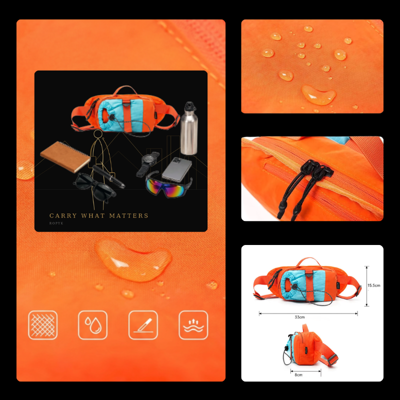 Sac bandoulière camping étanche Ropyk coloris orange
