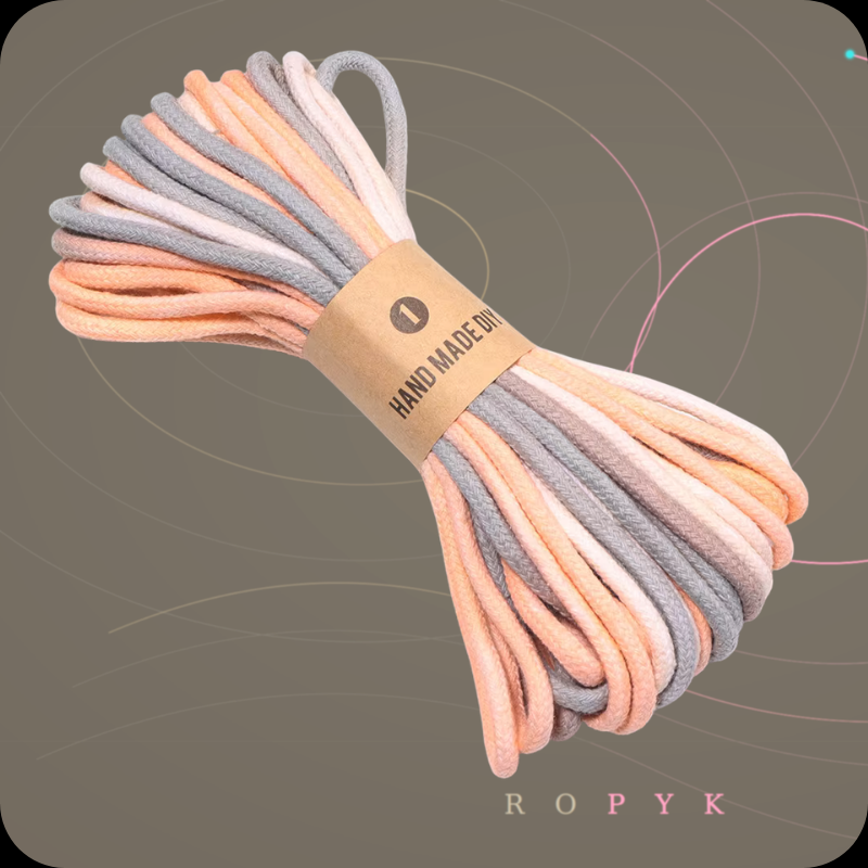 Ropyk-Corde en coton dégradé de 4mm, fil tressé artisanal de 10 yards (environ 9 mètres), idéale pour la fabrication de sacs, porte-clés, accessoires DIY et bracelets.