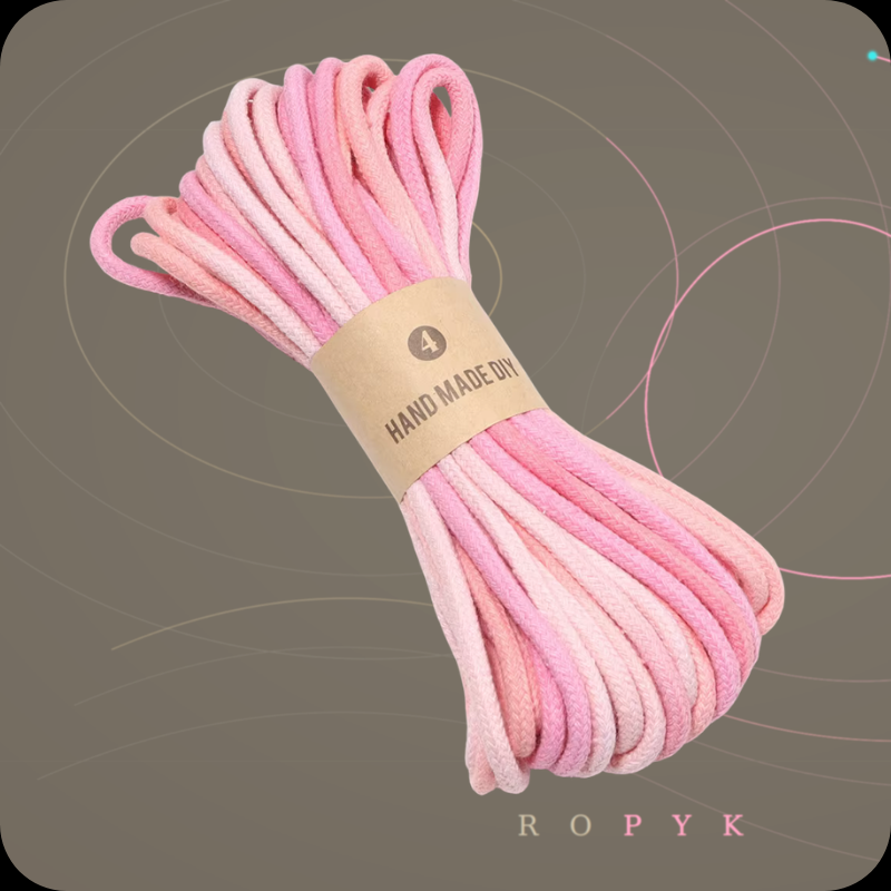 Ropyk-Corde en coton dégradé de 4mm, fil tressé artisanal de 10 yards (environ 9 mètres), idéale pour la fabrication de sacs, porte-clés, accessoires DIY et bracelets.
