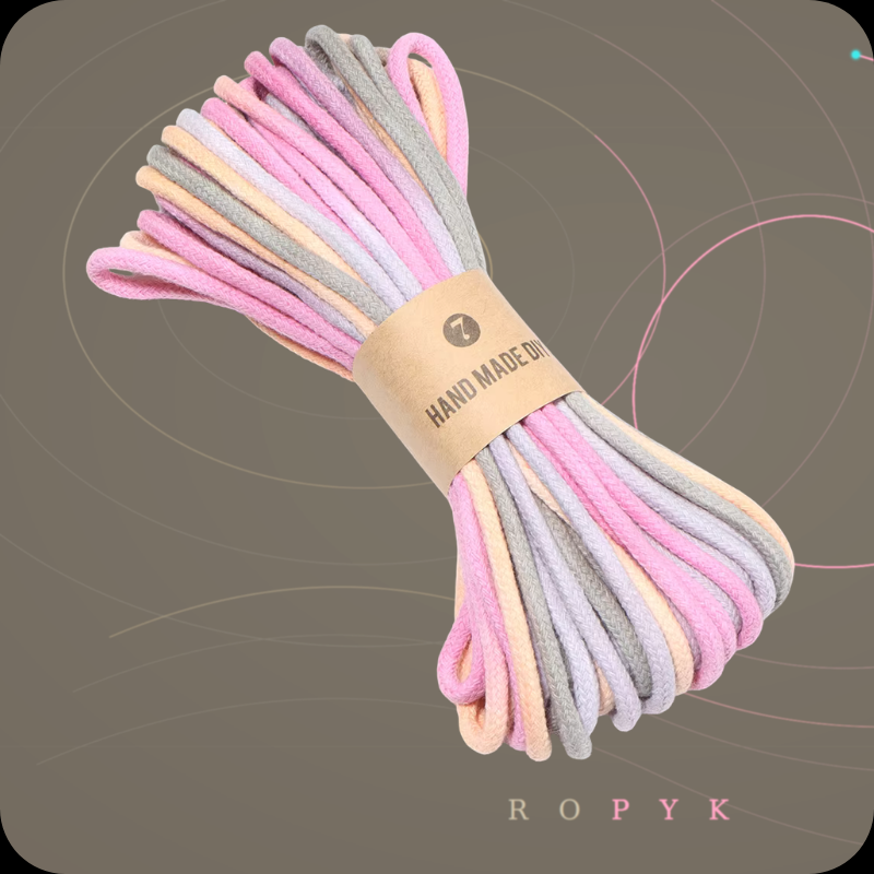 Ropyk-Corde en coton dégradé de 4mm, fil tressé artisanal de 10 yards (environ 9 mètres), idéale pour la fabrication de sacs, porte-clés, accessoires DIY et bracelets.