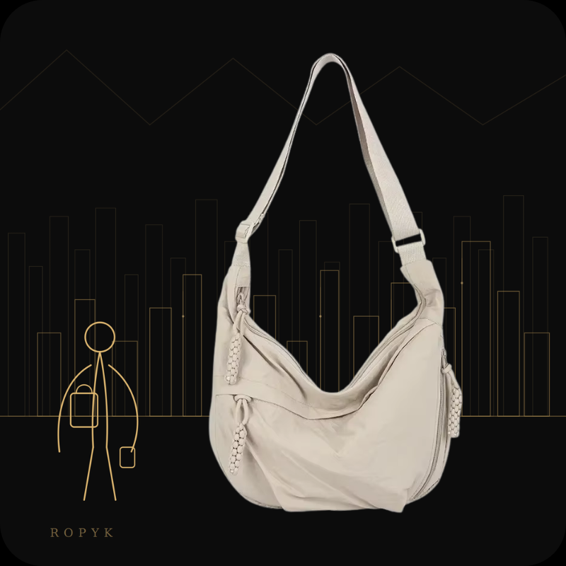 Ropyk - Sac Bandoulière – Besace –  en Tissu Souple, Style Décontracté.