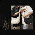 Ropyk - Sac Bandoulière – Besace –  en Tissu Souple, Style Décontracté.