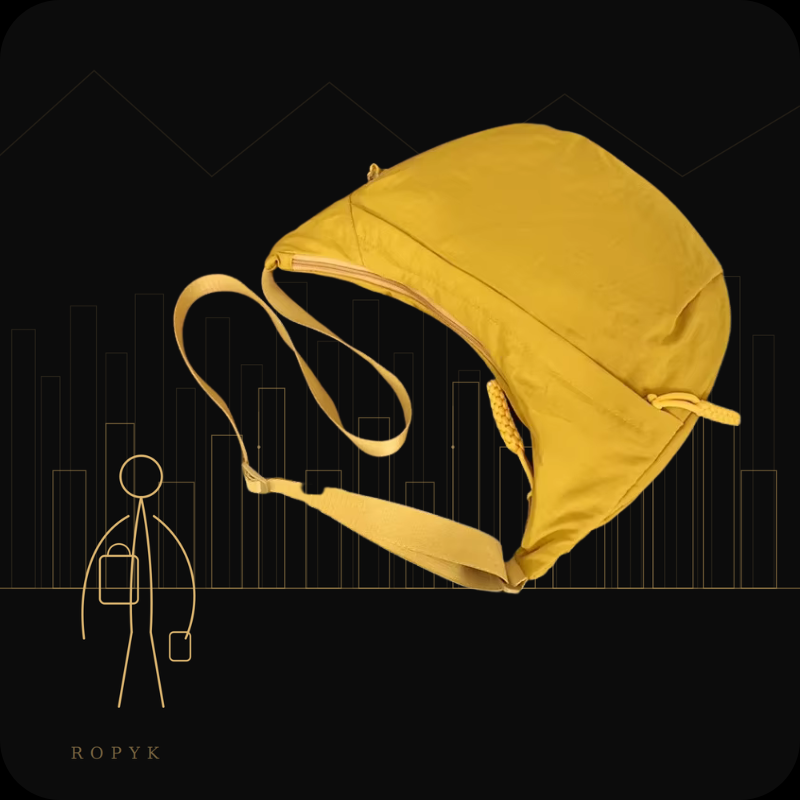 Ropyk - Sac Bandoulière – Besace –  en Tissu Souple, Style Décontracté.