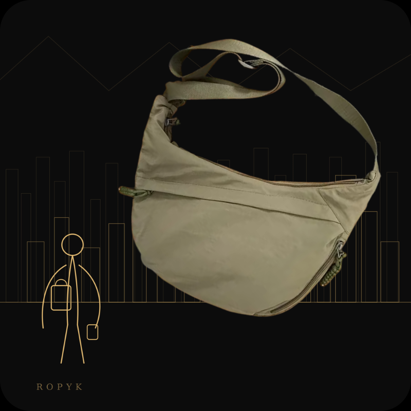 Ropyk - Sac Bandoulière – Besace –  en Tissu Souple, Style Décontracté.