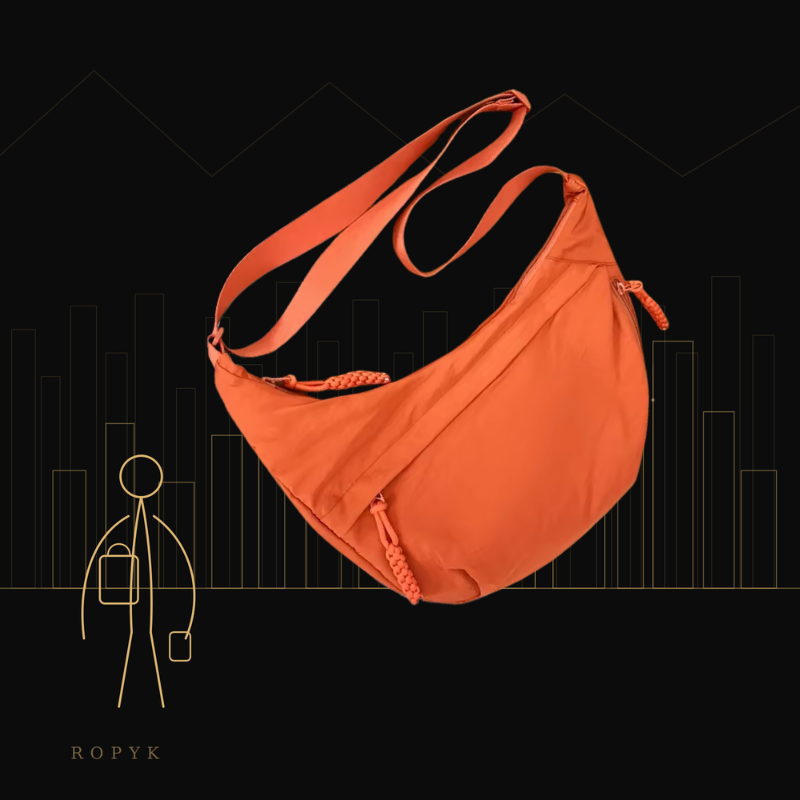 Ropyk - Sac Bandoulière – Besace –  en Tissu Souple, Style Décontracté.