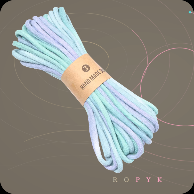 Ropyk-Corde en coton dégradé de 4mm, fil tressé artisanal de 10 yards (environ 9 mètres), idéale pour la fabrication de sacs, porte-clés, accessoires DIY et bracelets.