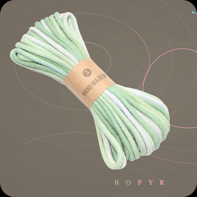 Ropyk-Corde en coton dégradé de 4mm, fil tressé artisanal de 10 yards (environ 9 mètres), idéale pour la fabrication de sacs, porte-clés, accessoires DIY et bracelets.