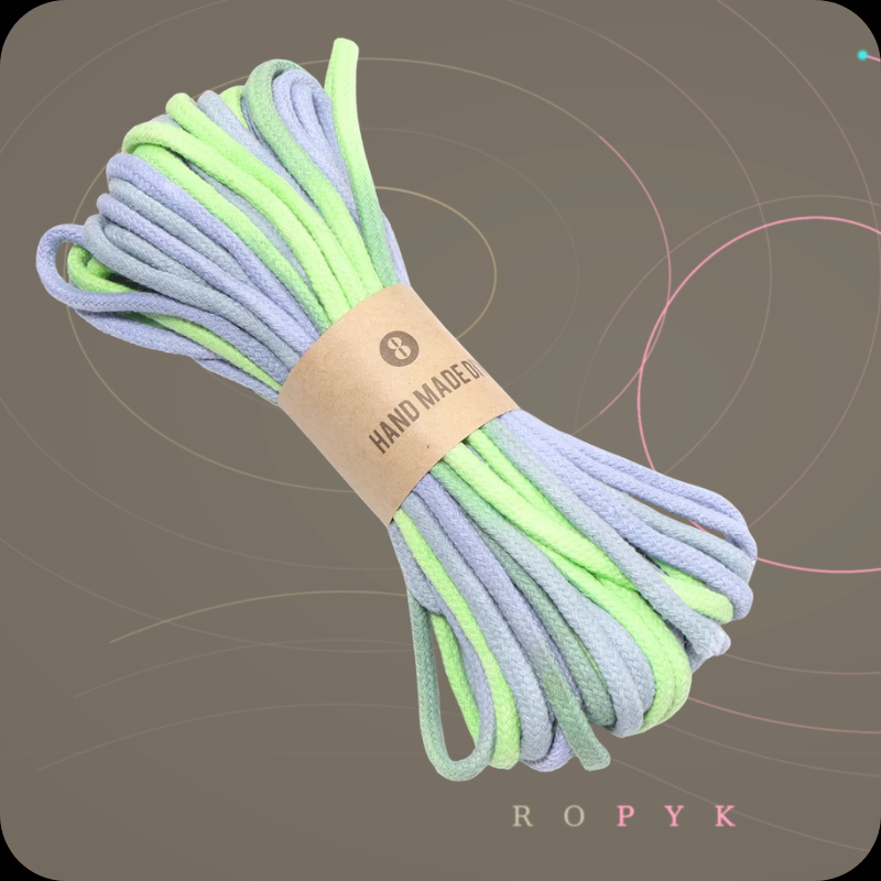 Ropyk-Corde en coton dégradé de 4mm, fil tressé artisanal de 10 yards (environ 9 mètres), idéale pour la fabrication de sacs, porte-clés, accessoires DIY et bracelets.